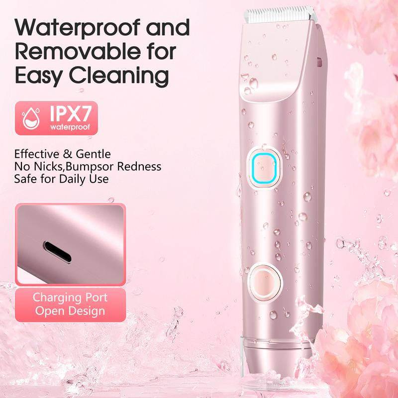 Bikini Trimmer,2-In-1 Electric Razor for Women,Rechargeable Dual-Head Bikini Trimmer,Chic Elegant Dual Head IPX7 Waterproof Wet & Dry Facial Epilator, Women'S Grooming Kit Christmas Gift Thanksgiving Day Gift