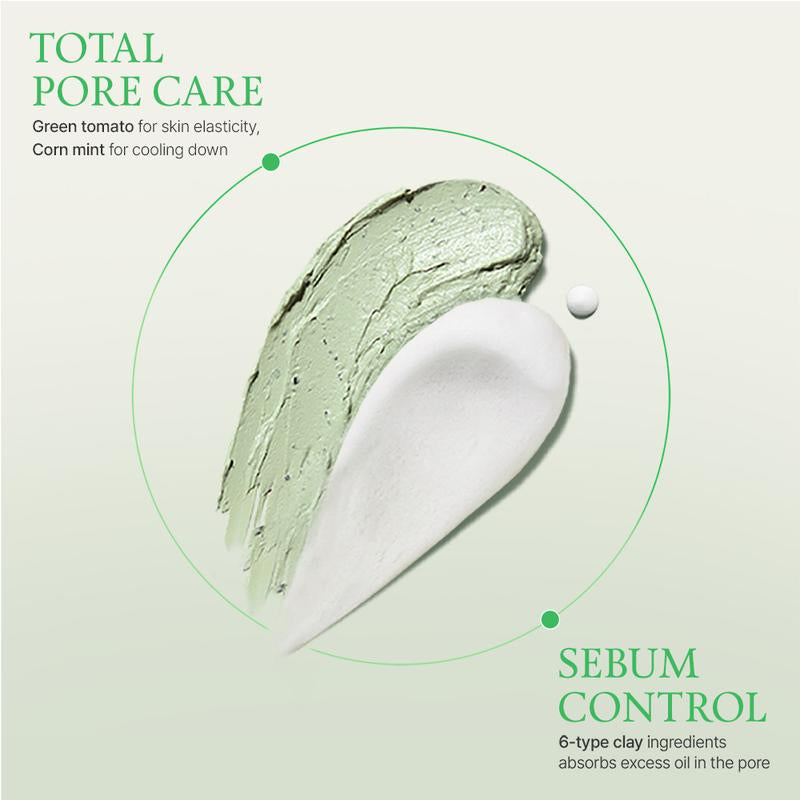 [FULLY Official Shop] Green Tomato Clay Mask Cleanser Pore Purifying with 49% Green Tomato Extract Sebum & Clogged Pore Care Exfoliation 4.05 Fl.Oz