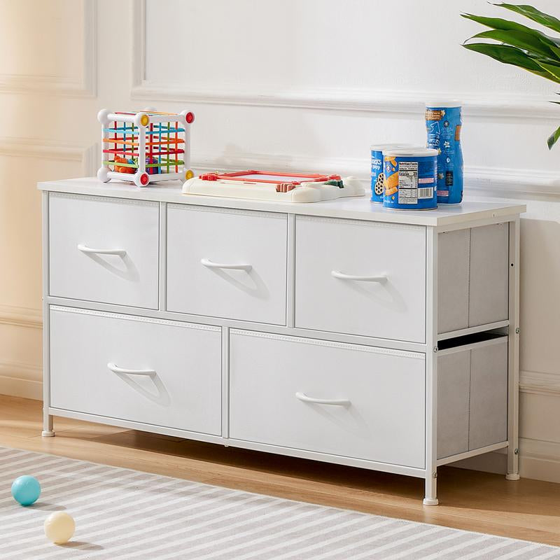 【Deal】Cupboards Cabinets Dresser - Fabric Storage Tower with 5 Drawers, Bedroom Organizer, Chest of Drawers for Closet, Entryway, Versatile Design