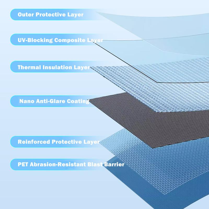 One Way Window Privacy Film, Window Tint for Home, Sun Blocking UV Heat Blocker, See Out Not in Reflective Mirror Film, Removable Static Cling Glass Door Cover