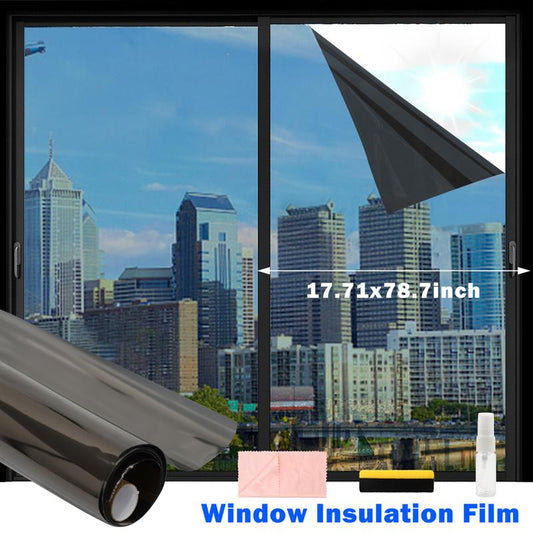 One Way Window Privacy Film, Window Tint for Home, Sun Blocking UV Heat Blocker, See Out Not in Reflective Mirror Film, Removable Static Cling Glass Door Cover