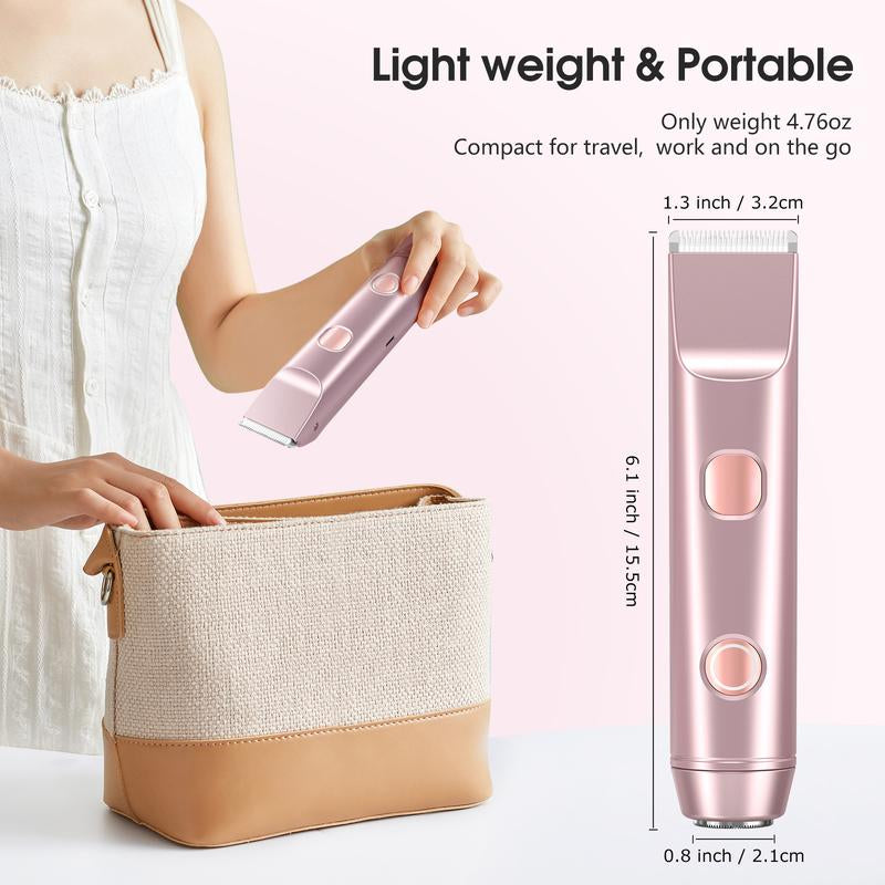 Bikini Trimmer,2-In-1 Electric Razor for Women,Rechargeable Dual-Head Bikini Trimmer,Chic Elegant Dual Head IPX7 Waterproof Wet & Dry Facial Epilator, Women'S Grooming Kit Christmas Gift Thanksgiving Day Gift