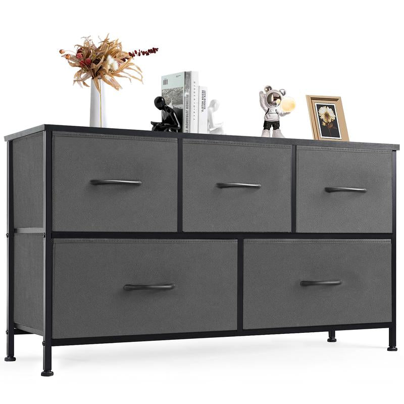 【Deal】Cupboards Cabinets Dresser - Fabric Storage Tower with 5 Drawers, Bedroom Organizer, Chest of Drawers for Closet, Entryway, Versatile Design