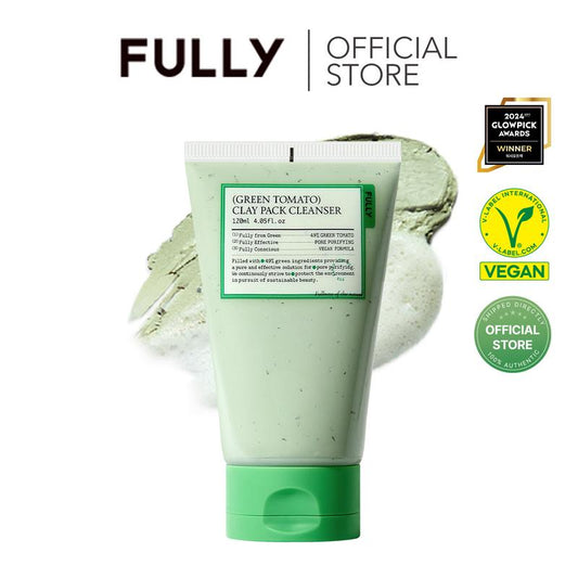 [FULLY Official Shop] Green Tomato Clay Mask Cleanser Pore Purifying with 49% Green Tomato Extract Sebum & Clogged Pore Care Exfoliation 4.05 Fl.Oz
